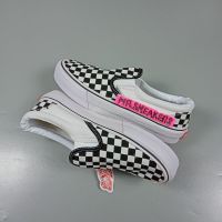 Vans รองเท้าสลิปออน คุณภาพพรีเมี่ยม สีดํา และสีขาว ของแท้