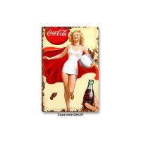 [COD] วินเทจภาพวาดดีบุกบาร์ K ป้ายทะเบียนตกแต่งผนัง Tin Metal Sign Coca Cola ภาพวาดเหล็ก