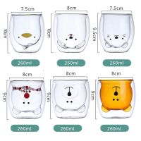 Double Wall Mug for Tea Heart Love Shaped Cup Glass Champagne Wine Milk Juice Espresso Coffee Drinkware Bar Drinking Utensils