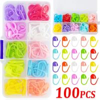 ▬ 50-200pcs Multicolor Plastic Resin Small Clips Knitting Crochet Markers Locking Stitch Needle Clip Marking Rings DIY Sewing Tool