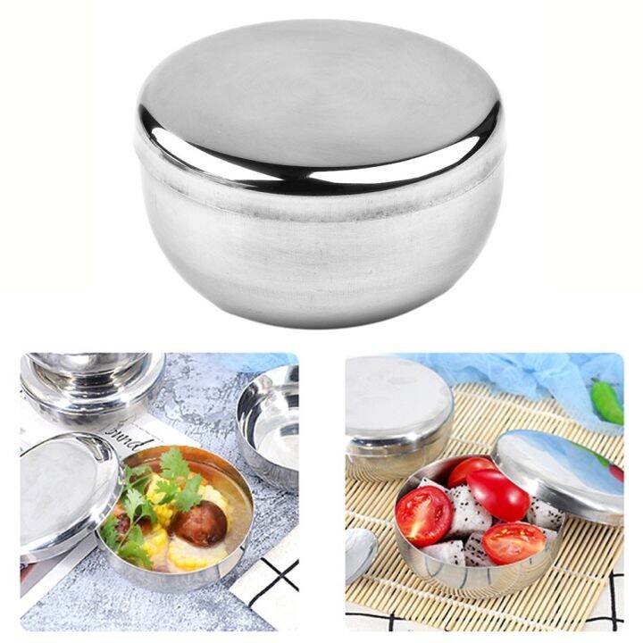 Korean Stainless Steel Rice Bowl Dish Korean Warming Bowl Traditional