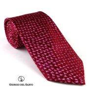 Giorgio Del Sarto Necktie Red-Pink Fabric Texture เนคไทสีแดง-ชมพูมีเท็กเจอร์