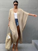 FN946N Summer Beach Cover Up Kimono Women Summer New Pareo Swimsuit Cape Solid Bohemian Tunic Dresses Bathing Suits