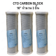 ไส้กรองน้ำดื่ม (CTO) Carbon Block PETT 5 ไมครอน ขนาด 10 นิ้ว กว้าง 2.5 นิ้ว (3 ชิ้น)