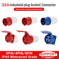 KRE 4PIN 5PIN 32A IP44ปลั๊กอุตสาหกรรมกันน้ำการเชื่อมต่อไฟฟ้า Wall Mount Socket Connectors