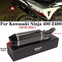 For Kawasaki Ninja 400 Z400 2018-2021 Motorcycle Exhaust Modified Muffler Middle Link Pipe Double Holes Escape Moto DB Killer