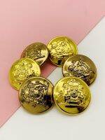 6pcs Vintage Shank Buttons Golden 15-23mm Costumes School Plays Jackets Coat Blazer Cardigan Knitting Artistic Round Buckles