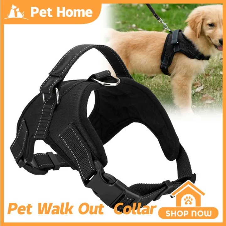PETHOME Reflective Dog Harness Adjustable Nylon Harness Collar Leash