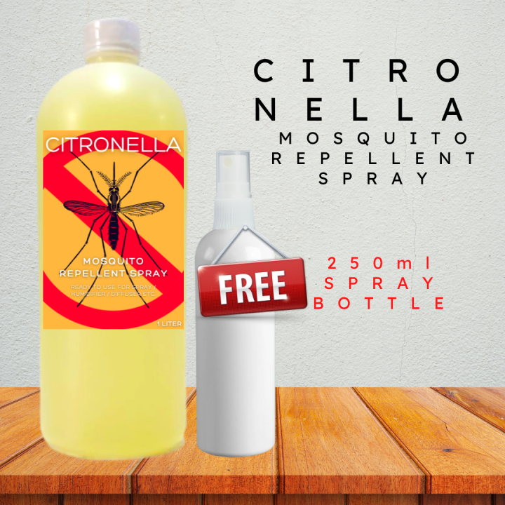 1 Liter Citronella scent effective mosquito repellent with free spray