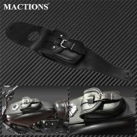 Motorcycle Black Leather Oil Fuel Gas Tank Bag Cover Panel Pad Bib Bra W/Pouch Tool Bags For Harley Sportster XL 1200 883 48 Pipe Fittings Accessories