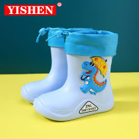 YISHEN Fashion Childrens Shoes EVA Rubber Dinosaur Kids Shoes Water Shoes Waterproof Rain Boots Toddler Girls Boys Rain Boots