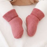 【cw】19 Autumn and Winter New Terry Thickened Baby Socks Non-Slip Baby Floor Socks Mid-Calf Newborn Socks Kids Socks ！