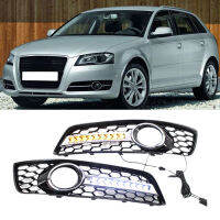 2Pcs รถหมอกสำหรับ Audi A3 8P RS3 2007-2012กีฬา LED ไฟวิ่งกลางวัน Grille ภายใต้หมอกกรอบ