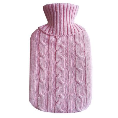 2.0 Litre Knitted Heat Hot Water Bottle Cover Winter Soft Bag Warmer Case Protector Warming Tool Grey White Blue Pink Red