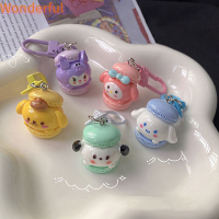 ?【Lowest price】Wonderful พวงกุญแจ Sanrio Macaron น่ารักหัวใจเด็กผู้หญิงน่ารักจี้นักเรียนญี่ปุ่นพวงกุญแจของขวัญ