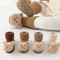 ♧☇  Cute Cartoon Animal Baby Socks for Boy Girl Winter Soft Cotton Bear Anti Slip Soled Newborn Toddler Sock Kids THhicken Socken