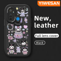 YIWESAN เคสสำหรับ Realme 5 5i 5S 6i 6 6S 6 Pro Narzo เคสนิ่มลายเค้กน่ารักสีม่วงดีไซน์ใหม่เคสโทรศัพท์หนังนิ่มป้องกันกล้องกันกระแทกกันตกเคสสีกันกระแทกกันตก