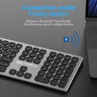 ✱♝✠ Russian Bluetooth Wireless Keyboard with type c hub 108 key usb keyboard Aluminium Alloy for Windows iOS Android Computer Deskto