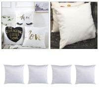 ۞✻◕ 4PCS 40×40 Bulk White Plain Sublimation Blanks Pillow Case Cushion Cover Fashion Pillowcase for Heat Transfer Press as DIY Gift