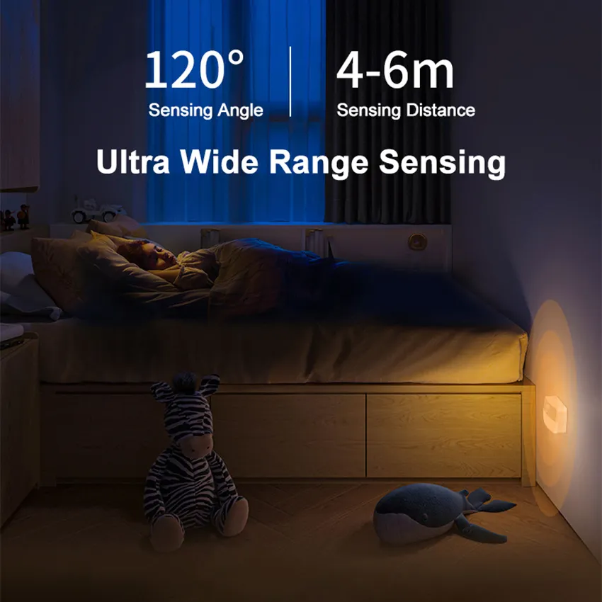 Smart Motion Sensor LED Night Light Battery Operated For Rooms Hallway  Pathway