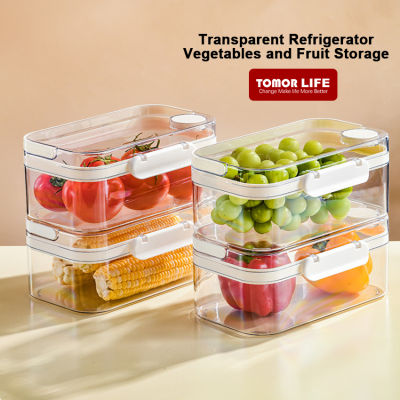 Tomor Life Airtight ครัวโปร่งใสตู้เย็นกล่องถนอมอาหารกล่องเก็บของผักและผลไม้