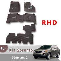 พรม RHD สำหรับ Kia Sorento 2012 2011 2010 2009 (7ที่นั่ง) เสื่อปูพื้นรถยนต์อุปกรณ์มีสไตล์อัตโนมัติแผ่นที่เหยียบเท้าฝาครอบภายใน