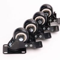 4PCS 1.5 39; 39; Black Rubber Swivel Casters Office Sofa Casters Chair Universal Brake Furniture Wheels