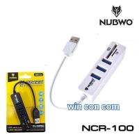 เพิ่มช่อง ยูเอสบี พร้อม ตัวอ่านการ์ด(สีขาว) USB HUB 3 Port +Card Reader 2.0 2 in1 รุ่น NCR-100