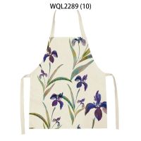 Plant Style Apron Sleeveless Cotton Linen Apron For Kids Flowers Printing Home Cooking Aprons Bibs Living Room Custom Aprons Bib