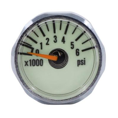 New Scuba Diving Pony Bottle Pressure Gauge 1 Inch Face 350 BAR/5000 PSI 7/16Inch-20UNF Threads