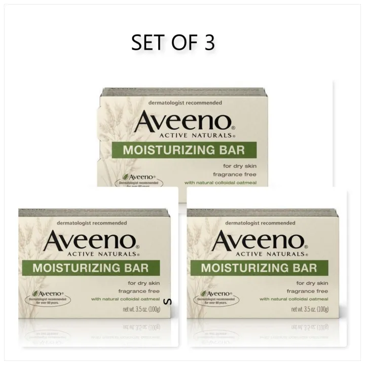 ( Set of 3 ) Aveeno soap Moisturizing Bar 100g Lazada PH