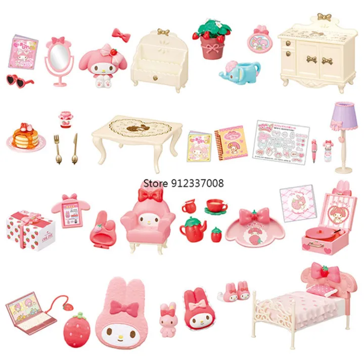 Re Ment Gachapon Capsule Candy Toy Melodys Strawberry Room Model Pink