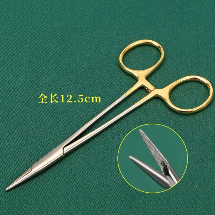 gold-handle-needle-holdersburied-eyelid-medical-needle-clampbeauty-plastic-suture-clamp