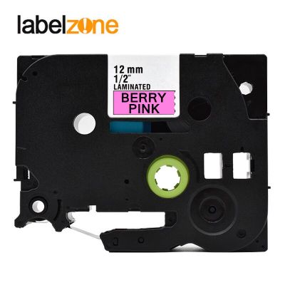 White on Berry Pink Tze-MQP35 Label Tapes Compatible Brother P-touch Printers Flower Pattern 12mm for Brother P Touch