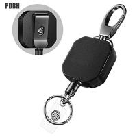 [PDBH Fashion Store] Heavy Duty Metal Retractable Badge Clip Carabiner Keychain Belt ID Card Holder