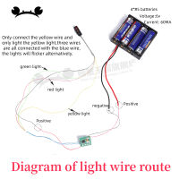 3Pcs HO N Scale รุ่นรถไฟอุปกรณ์เสริมสัญญาณไฟจราจรแผงวงจร LED Traffic Light Controller HO รุ่นรถไฟ Layout