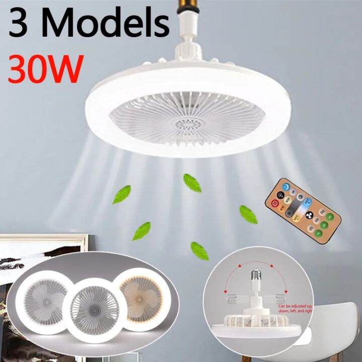 LED Ceiling Electric Fan Light E27 Lamp Holder Smart Remote Control