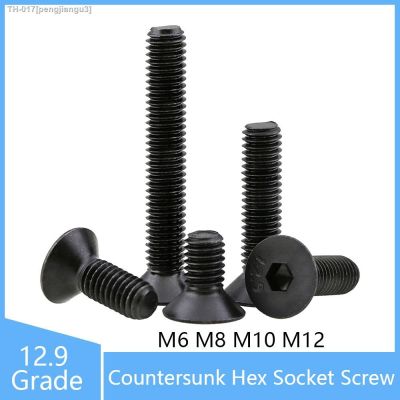 ﹍☸ 1/2/5Pcs M6 M8 M10 M12 Countersunk Allen Key Bolts Grade 12.9 Flat Head Hex Socket Screw