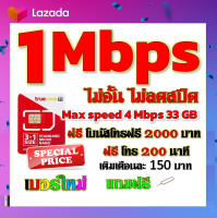 ✅โปรเทพ 1 mbps ไม่อั้นไม่ลดสปีด Max speed 4 mbps มีโทรฟรีทุกเครือข่ายโบนัส2000+200นาที แถมฟรีเข็มจิ้มซิม✅