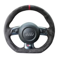 ที่คลุมแบบถักพวงมาลัยรถยนต์ DIY สำหรับ Audi TT TTS (8J) 2006-2014 S3 A3 (8P) อุปกรณ์เสริมรถยนต์ R8สปอร์ตแบ็ค