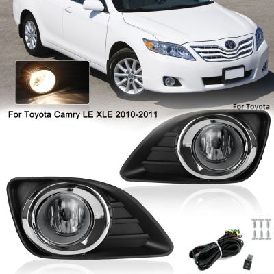 Fog Lights for Toyota Camry XV40 LE 2010 2011 LED Headlight Chrome Fog Lamp Cover Grill Bezel Switch trim Car Accessories