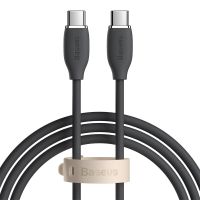 Baseus สายซิลิกาเจล USB C To Type C เหมาะสำหรับ Samsung S20 PD 100W สายเคเบิลสำหรับ Macbook Ipad Pro สาย USB-C 4.0ชาร์จเร็ว