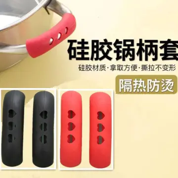 1pc Red Silicone Pot Handle Cover, Heat Resistant Anti-slip Cast Iron Pan Handle  Protector, For Kitchen