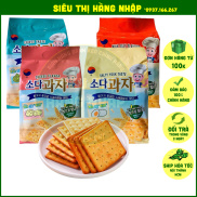 4 vị Bánh quy soda cracker JK Hàn Quốc 420g phù hợp người ăn kiêng, tiểu