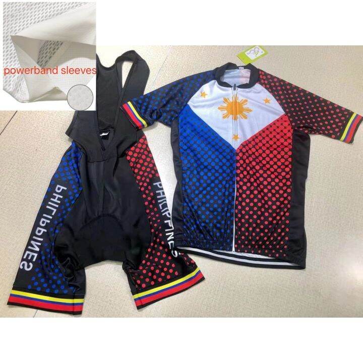 ♀ Powerband Cycling Jersey Set PILIPINAS BIB SET PHILIPPINES Bicycle