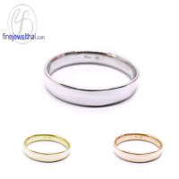 Finejewelthai แหวนเกลี้ยง-แหวนเงิน-แหวนหมั้น-แหวนแต่งงาน-Silver925-Wedding-Ring - R116800 (ราคาต่อวง เลือกสีตัวเรือนได้)