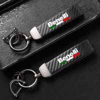 High-Grade Carbon Fiber Leather Motorcycle KeyChain For Benelli 502C 752S 302S 402S BN600 BN125 BN302R Imperiale Leoncino Trail