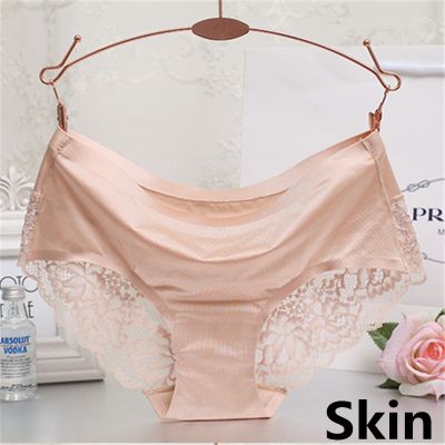 Fashion Ice Silk Womens Underpants Girl Seamless Panties y Lace Briefs Plus Size Shorts Ladies Underwear Panty