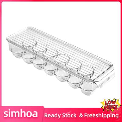 Simhoa ลิ้นชักเก็บไข่ในตู้เย็น,กล่องถาดใส่ไข่สำหรับวางบนเคาน์เตอร์ตู้เย็น