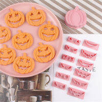 Halloween-themed Cookie Stamps Baking Tools Set Fondant Embosser Tool Pumpkin Face Biscuit Cutter Halloween Cookie Cutters